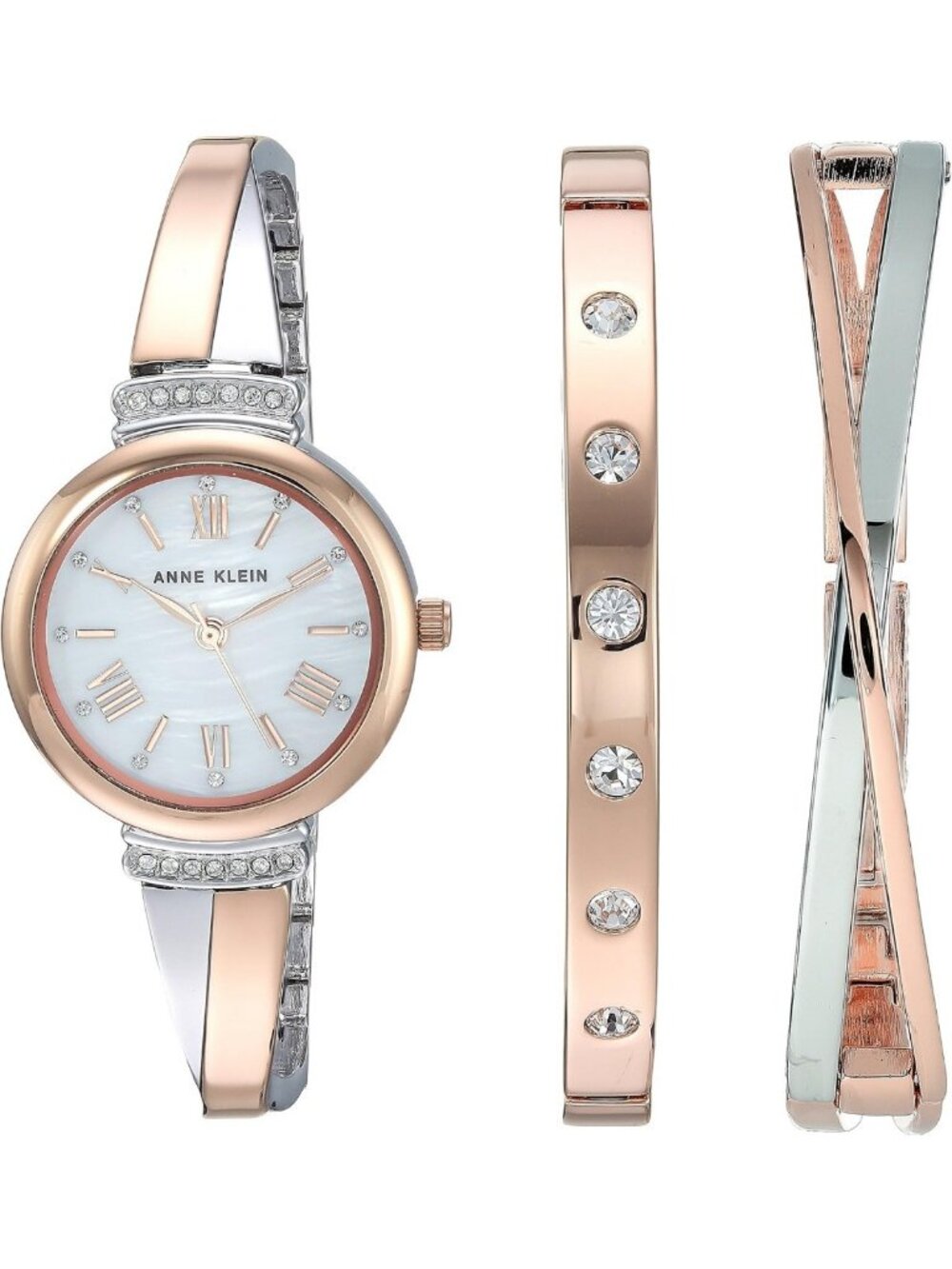 Elegant Crystal Accented Bangle Watch Set for Women - Stylish & Chic Timepiece
